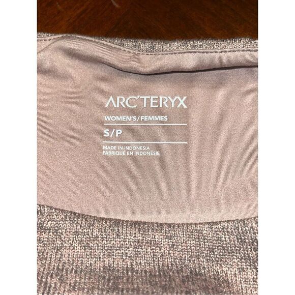 Arc'teryx Laina Mini Shift Dress Pullover Short Sleeve Mock Neck Knit Brown S - Picture 7 of 7